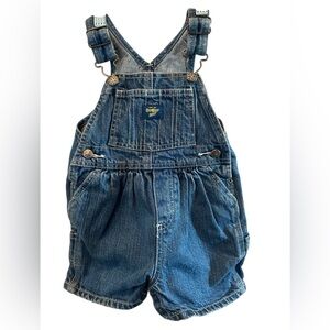 Vintage Oshkosh B'gosh 6-9M Baby Child Blue Denim Short Overalls